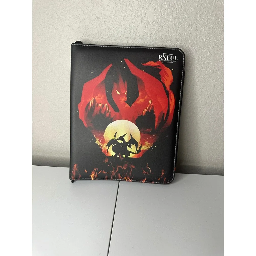 RNFUL Trading Card Binder Unisex OS Black Excellent Fire‎ Dragon 9-Pocket Zipper